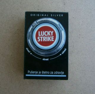 Lucky Strike Silver Tin Box Cigarette Metal Case Limited Edition
