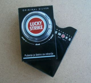 Lucky Strike Silver Tin Box Cigarette Metal Case Limited Edition 2