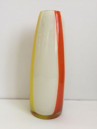 Vintage Mid - Century Modern Glass 60’s 70’ Tall Vase