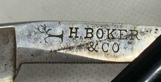 Antique H.  Boker & Co.  Damascus Magnetic Steel Straight Razor Germany 5