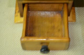 Antique Coffee Mill/Grinder - Solid Wood Box & Cast Iron Lid/Top 6