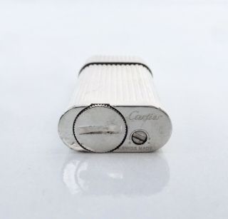 Cartier Silver Godron Lighter Oval Stripe Butane Gas 6