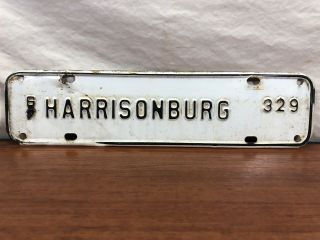 Vintage 1967 Harrisonburg Virginia License Plate Tag Topper 67 Va.  Rat Rod