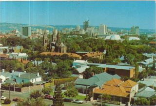 From Australia Hotel Skyline Of Adelaide South Australia Nationalview Postcard