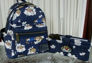 Disney Loungefly Aladdin Raja Starry Night Mini Backpack & Wallet Nwt
