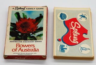 Splang 1973 Vintage Card Game.  Flowers Of Australia.  Printed In Melbourne.