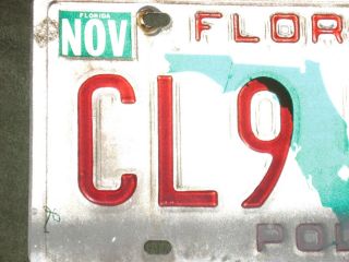 Florida 1991 License Plate,  CL9 52B POLK 2