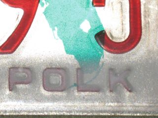 Florida 1991 License Plate,  CL9 52B POLK 5