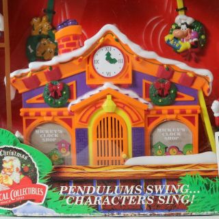 Mr Christmas Mickey ' s Clock Shop Singing Mechanical Decoration - 5