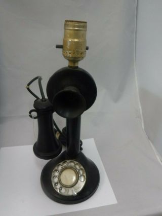 Western Electric Candlestick Phone With Dial Made Into A Lamp