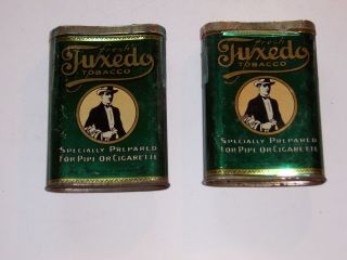 (2) Vintage Tuxedo Smoking Tobacco Pocket Tins/cans