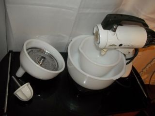 Vintage Sunbeam Mixmaster 12 Speed Complete With Bowls,  Juicer & Recipe Book