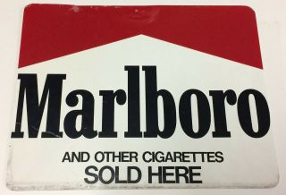 Vintage Double Sided Marlboro Cigarettes Tin Metal Sign Tobacco 11 " X 14 "