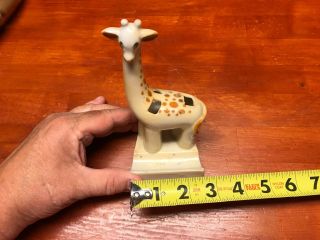 Vintage Made In Japan Light Creamy Tan & Brown Giraffe Ceramic Toothbrush Holder