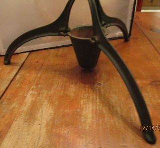 Antique Cast Iron Christmas Tree Stand Green Paint Removable Legs