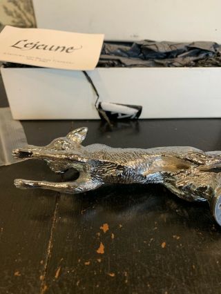 Louis LeJeune Running Fox Hood Ornament Car Mascot Made In England Bronze 5