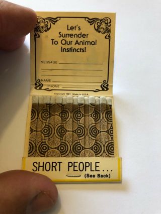 Vintage 80’s Full Feature Matchbook American Gag Bag Inc.  “psychedelic Matches”.