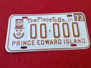 1973 Prince Edward Island Canada Sample License Plate 00 - 000