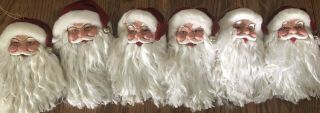 Set 18 3D Vintage Santa Claus Head Face Christmas Ornaments Gnomes Yarn Beard 7