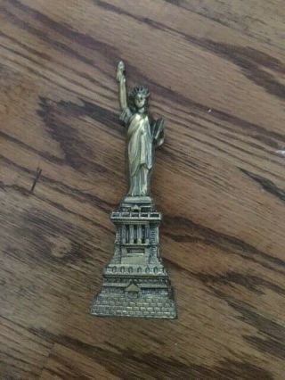 Vintage Mid Century Metal Souvenir Building Of The Statue Of Liberty