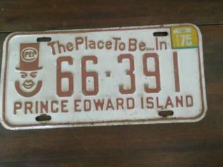1975 Prince Edward Island Canada License Plate 66 - 391