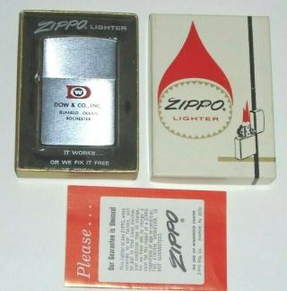 Vintage Zippo Advertising Lighter Dow & Co Buffalo Rochester Olean Ny Mib