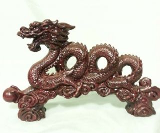 Decorative Asian Style Resin Dragon Statue 12 Length