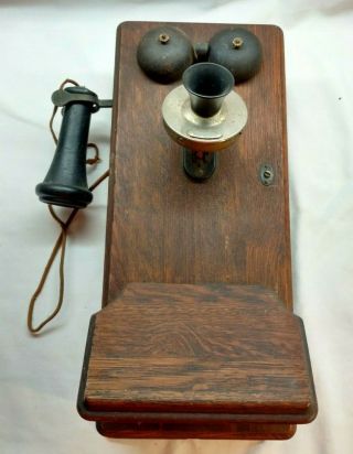 Antique Western Electric Crank Telephone Missing Crank And Internal Parts