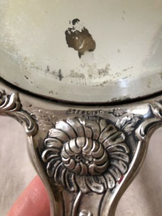 Antique/vintage hand held mirror - sterling 3