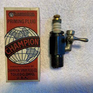 Champion Priming Spark Plug,  Model T Ford,  Hit Miss Gas Engine,  Nos