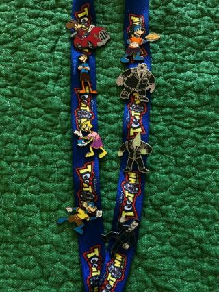 Toontown Online Toonfest 2005 Lanyard,  badge,  and complete set of 8 pins RARE 3