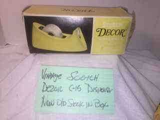 Scotch Decor Desktop Tape Dispenser Old Stock In Model C - 15 Yellow,  3m