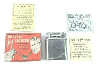 VINTAGE Beattie JET Pipe Cigarette Lighter / Box Flints and papers 2