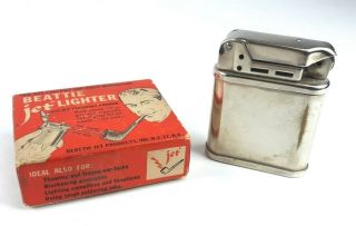 VINTAGE Beattie JET Pipe Cigarette Lighter / Box Flints and papers 3