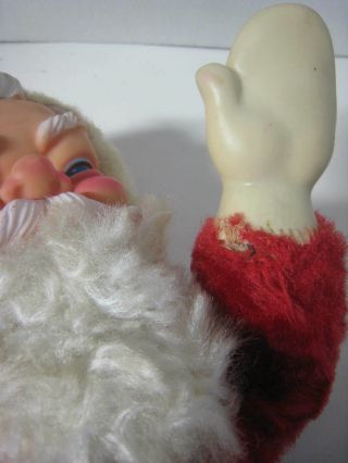 Vintage 1950 ' s Stand Up Plush Santa Claus Doll Figure Rubber Face Hands 19 