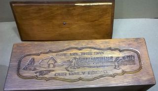 Antique Vintage Hand Carved Solid Wood Bread Box [lot 00 - 081] [c1 - 4 - 1 - 1]