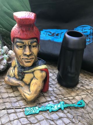 Tiki Caliente 11 King Kamehameha Tiki Mug By Doug Horne And 55 Anniversary Mug