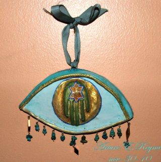 Artisan Arturo E.  Reyna Against Evil Eye One Of A Kind Hand Sculpt Wall Hanging