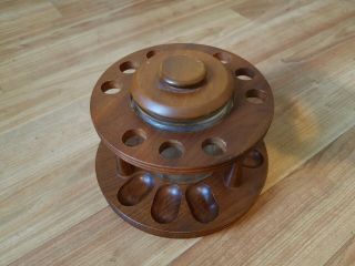 Vintage Decatur Industries 9 Station Pipe Rack With Aztec Humidor Great Shape