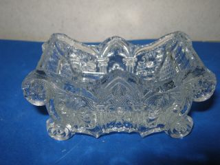 Lacy " Scroll " Pressed Glass French Open Salt,  C1825 - 1850/ Neal Sc14