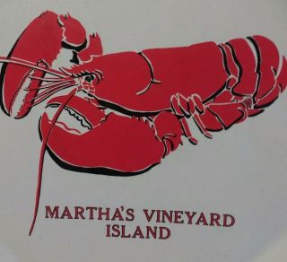 Homer Laughlin Martha’s Vineyard Island Souvenir Lobster Plate Vtg Travel China