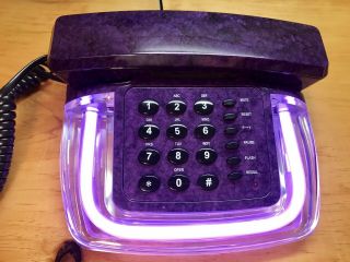 Vintage Neon Light Up Telephone Np 888 Purple Phone Tabletop
