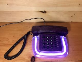 Vintage Neon Light Up Telephone NP 888 Purple Phone Tabletop 3