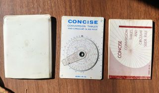 1966 Concise Conversion Tables & Circular Slide Rule Model Ee - 112
