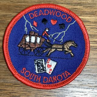 Embroidered Patch Deadwood South Dakota 2.  5 " Diameter Iron - On Souvenir Patch