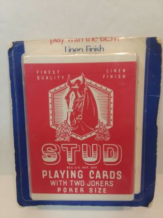 Vintage Stud Playing Cards By Walgreens Poker Size Linen Finish 2 Jokers