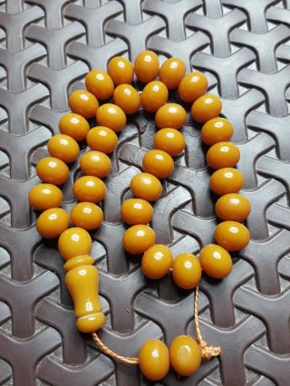 yellow Islamic Faturan Tesbih Misbaha Amber Bakelite Prayer 33 Beads Rosary 2