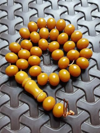 yellow Islamic Faturan Tesbih Misbaha Amber Bakelite Prayer 33 Beads Rosary 3