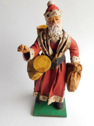 Vintage Italy Cartapesta Paper Mache Old World Father Christmas Santa Claus 9.  5 "