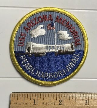 Uss Arizona Memorial Monument Pearl Harbor Hawaii Hi Embroidered Round Patch